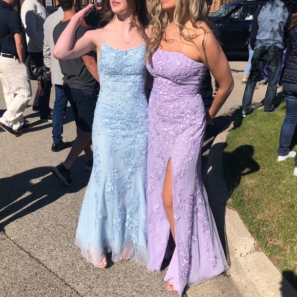 Sherri Hill 53345 Lavender Lace Strapless Prom Dress - Still available PROM ‘24 - Picture 8 of 10